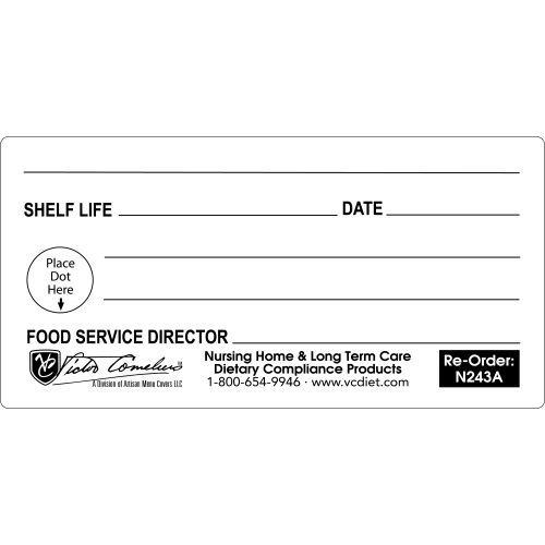 Food Safety FOOD STORAGE Label N243A